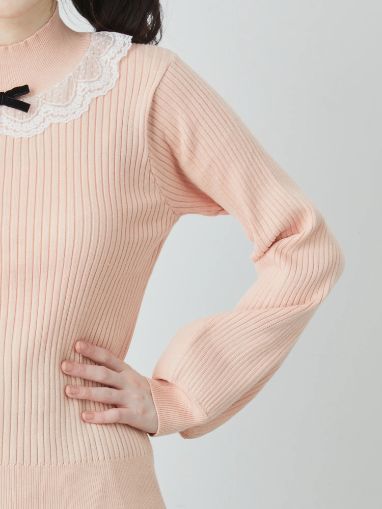 レースリボンニットTOPS - Ank Rouge(アンクルージュ)のニット