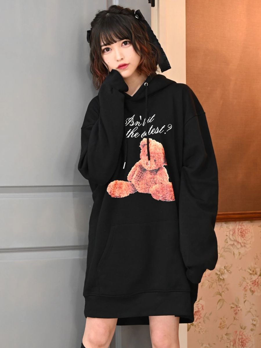 テディベアプリントBigパーカー - Ank Rouge(アンクルージュ)のパーカ