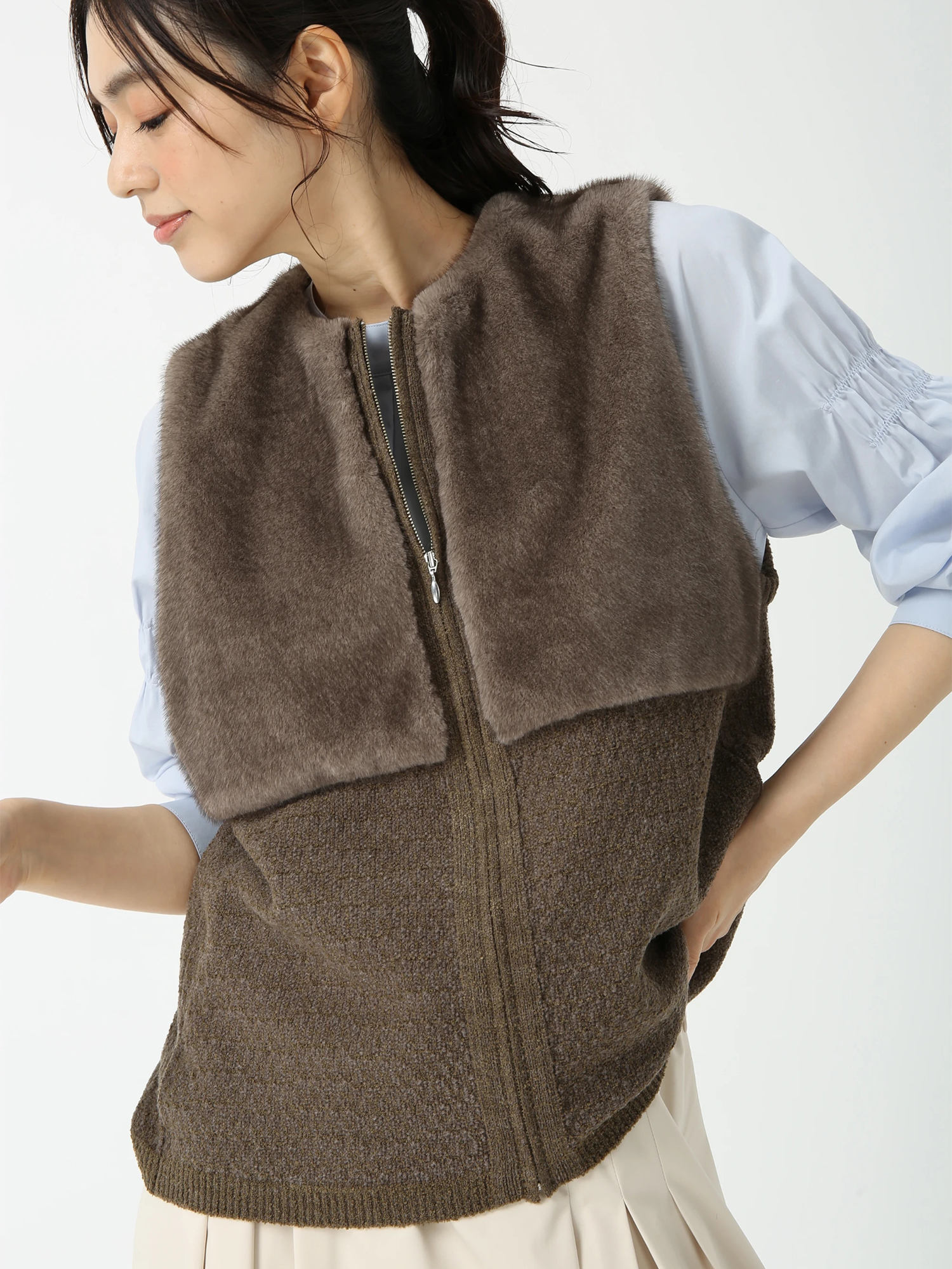 ミキシングファー ジレ ベスト ｜ PINORE（ピノーレ）｜.K online