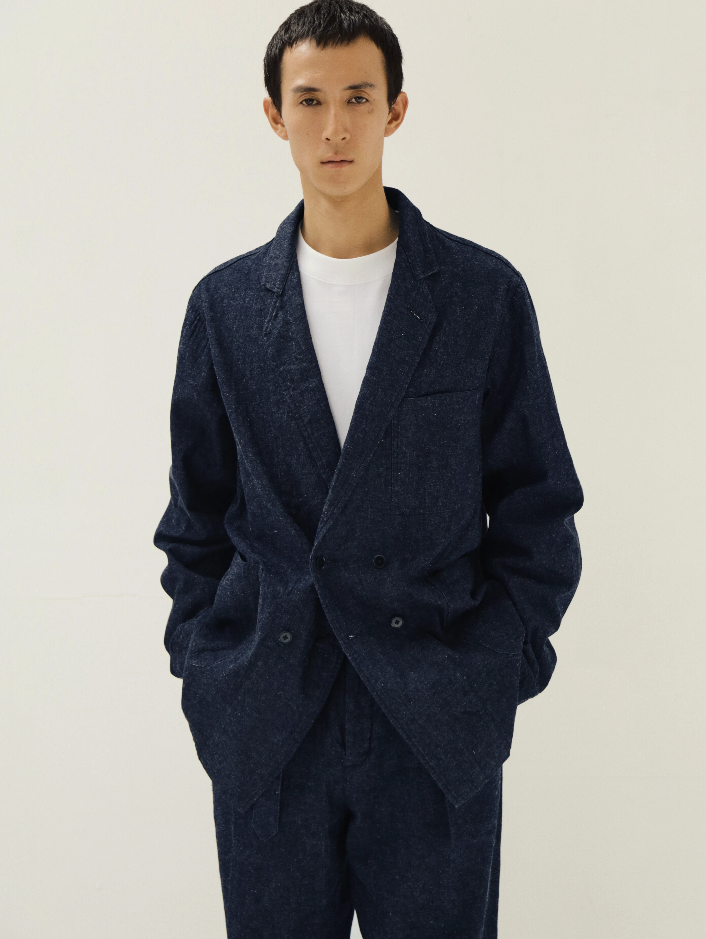 Cotton Linen Denim DB Take Easy Jacket | OUTER WEAR | KAPTAIN