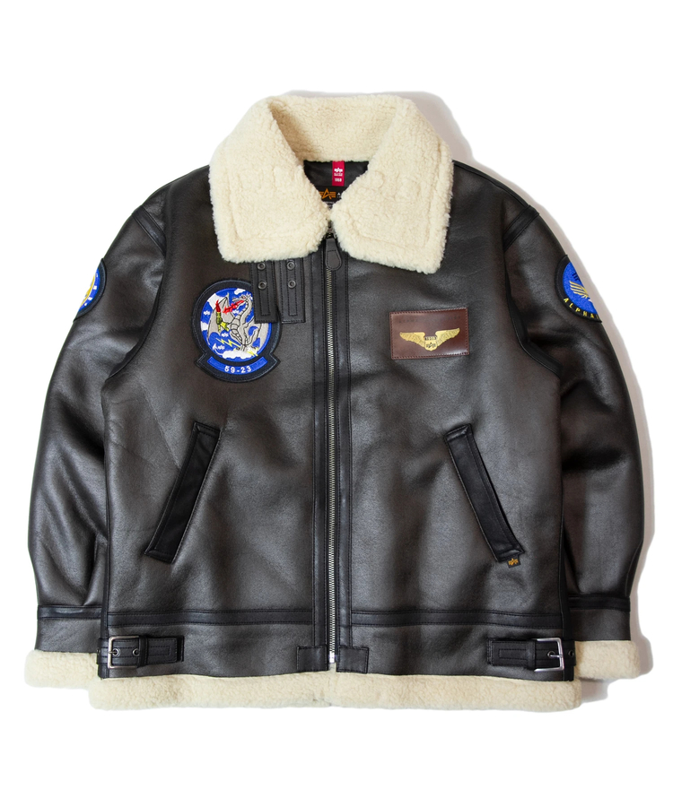 ALPHA/アルファ-PATCHED B-3 FAKE MOUNTON JACKET(MENS)｜ファッション