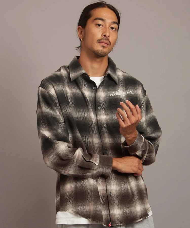 The Rolling Stones×JACKROSE】 グラデブリーチオンブレチェックLS