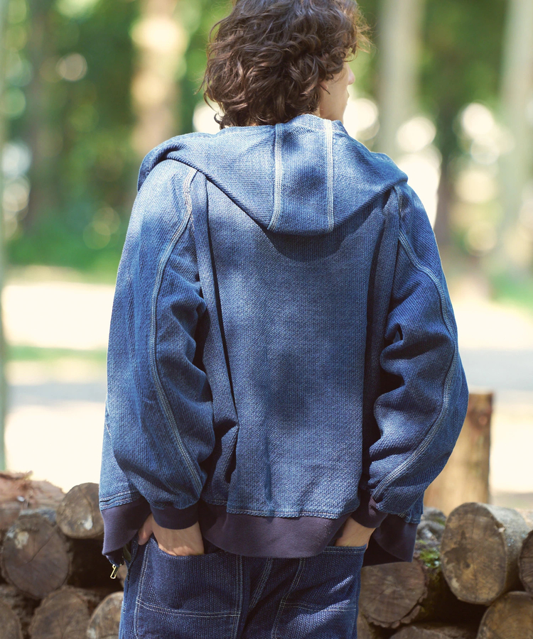 AOZORA 刺し子デニムZIPパーカー (MENS)｜ファッション通販 SANKO