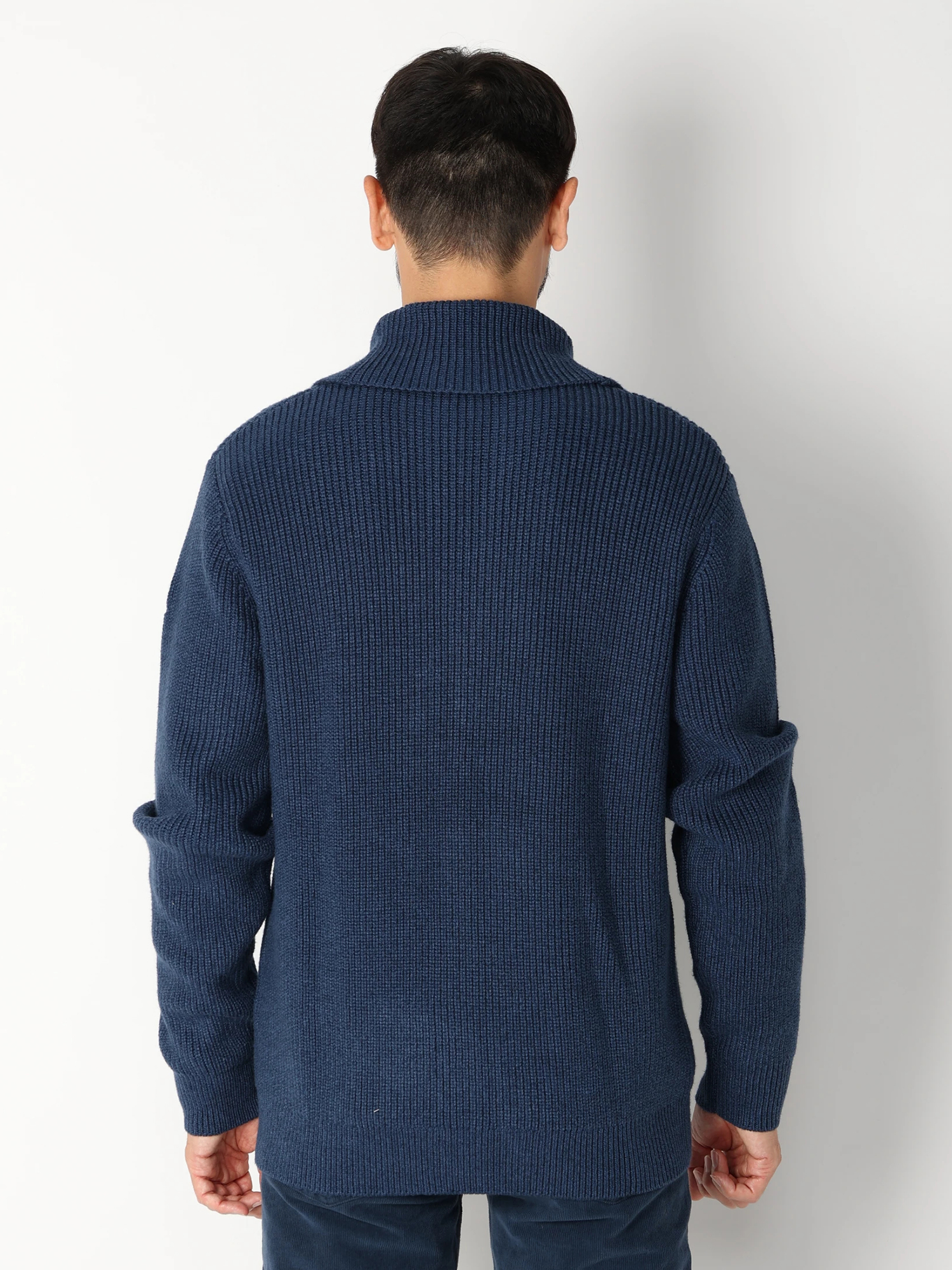 FEDELI ネイビー ショールカラー カーディガン 48 FEDELI ネイビー