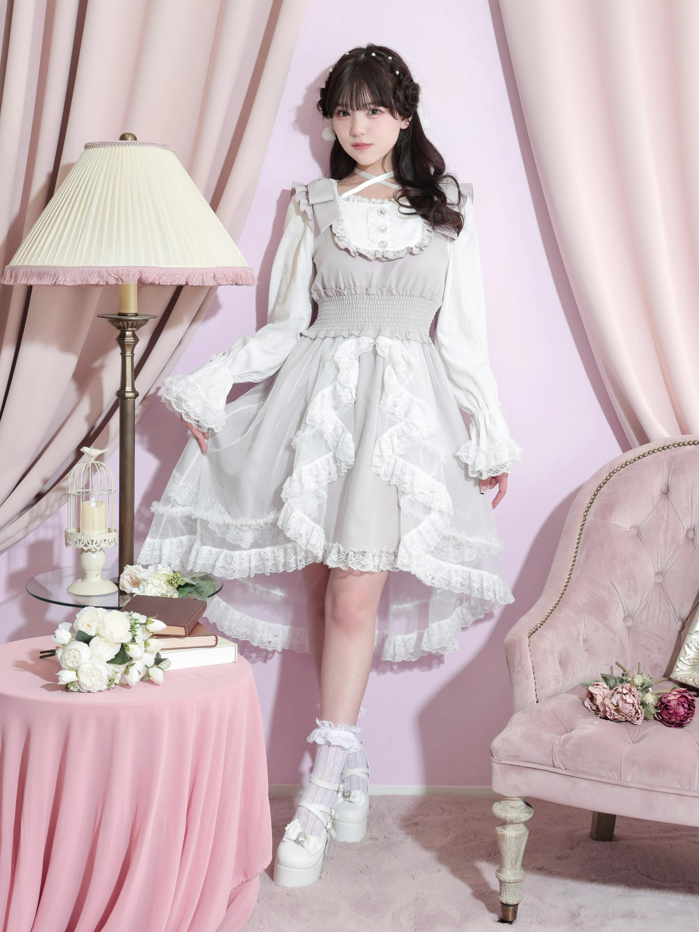 フレアスリーブプリンセスロングワンピース（その他ワンピース｜オフ