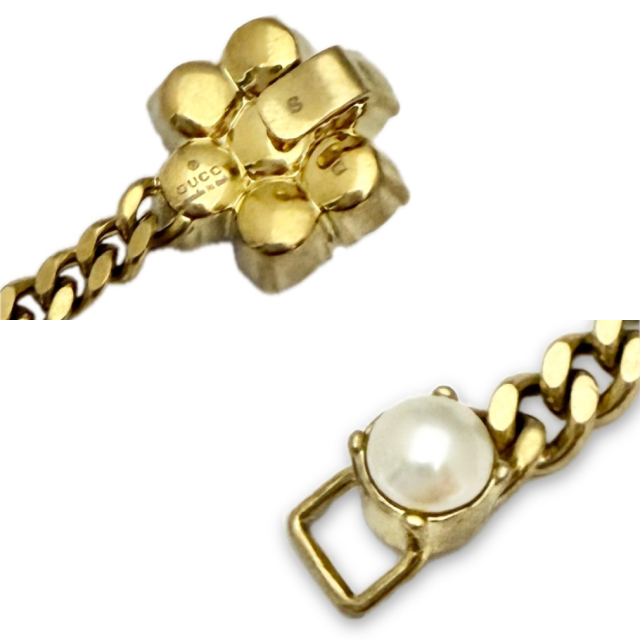 グッチ ダブルGパールブレスレット フラワーモチーフ チェーン