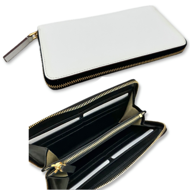 マルニ レザー ラウンドファスナー長財布 白 MARNI