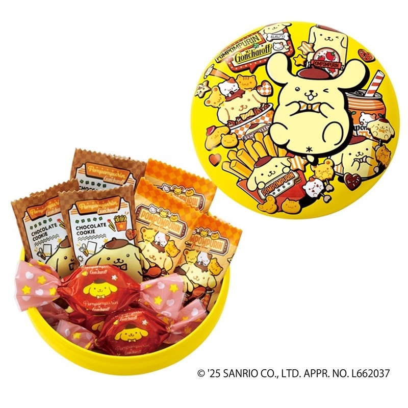 サンリオキャラクターズ×ゴンチャロフ ポムポムプリン マカロン缶 10