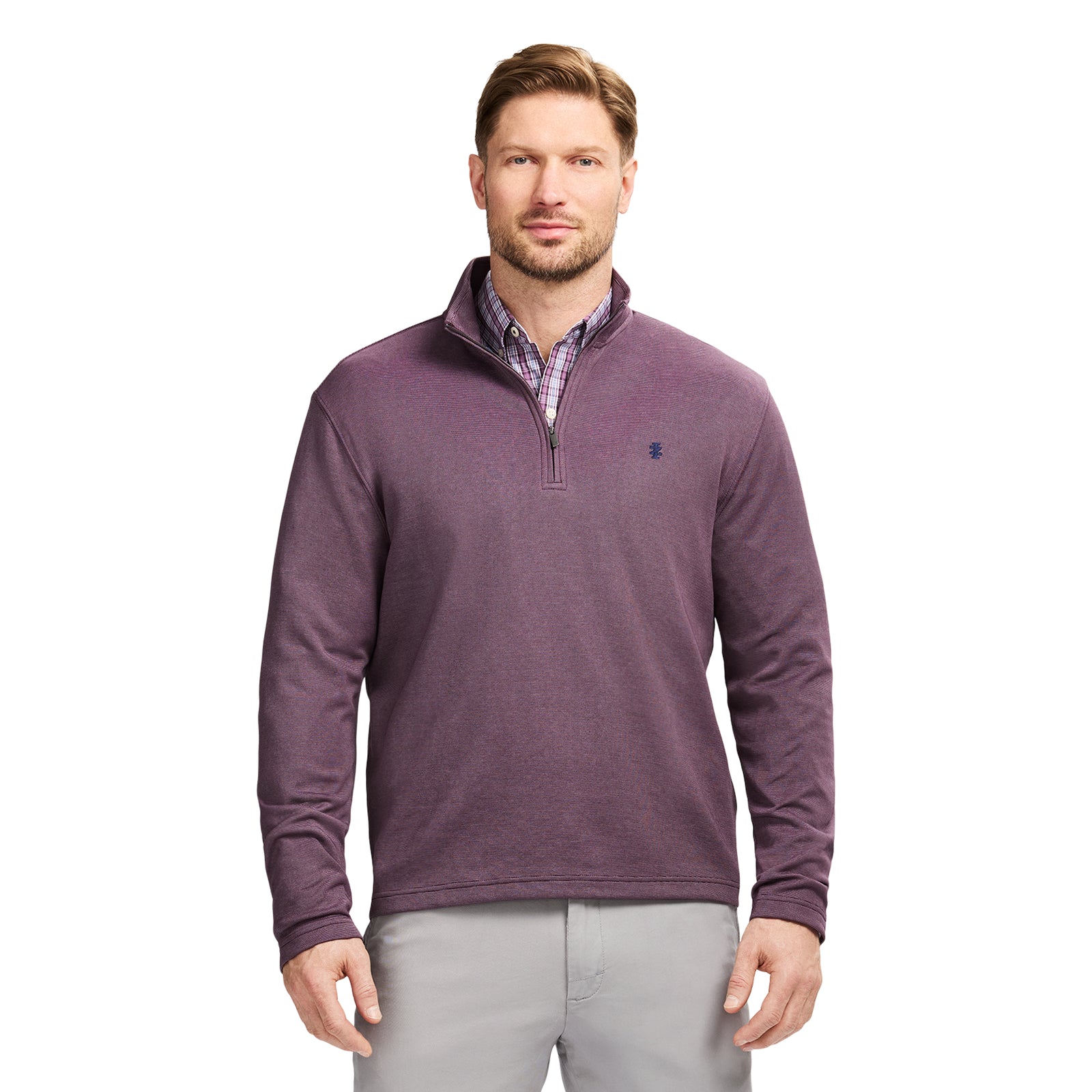 Performance Comfort Striped Quarter Zip - Plum – IZOD