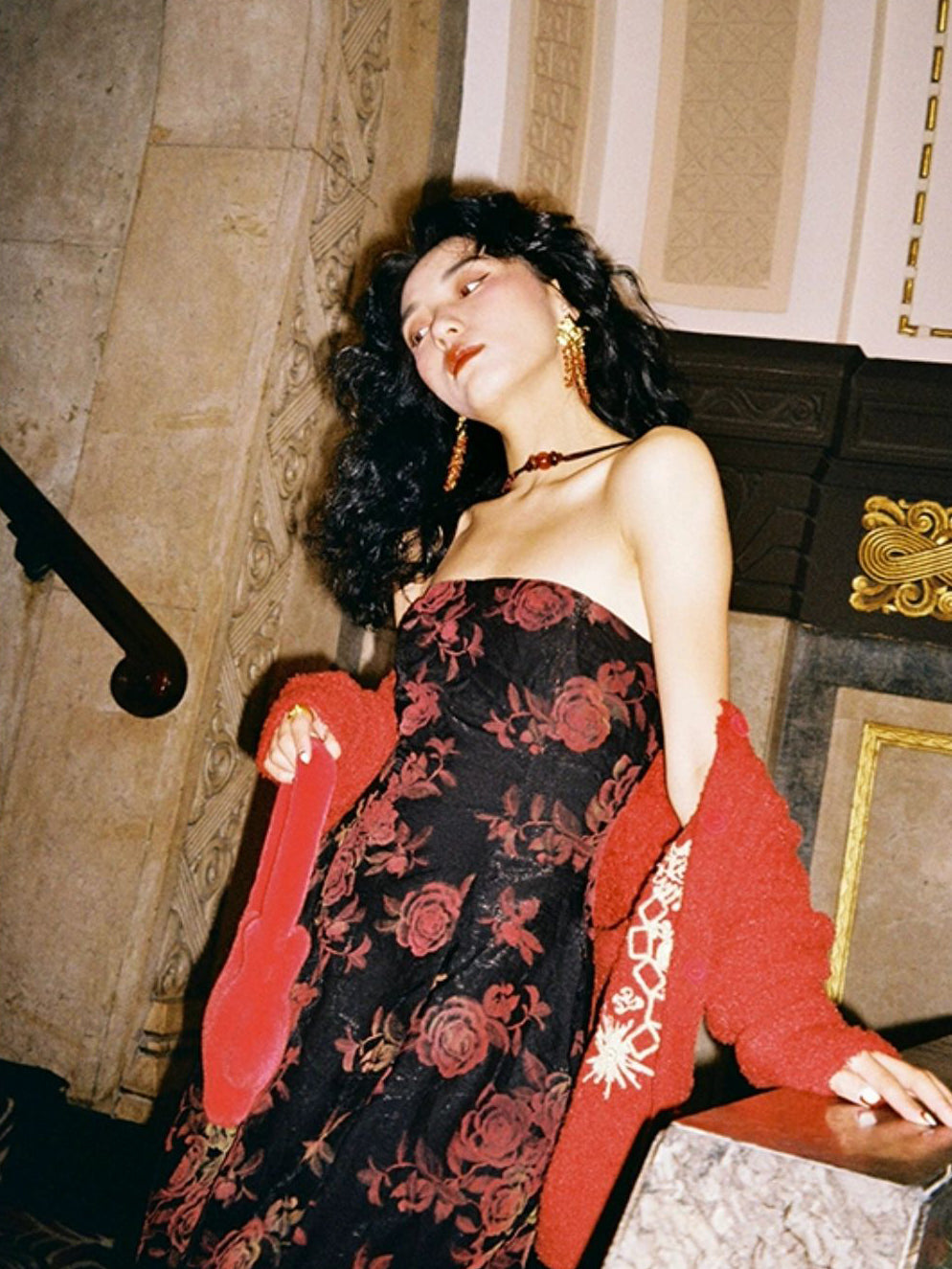 フローラルチャイナドレス（ブラック） – Jasmine