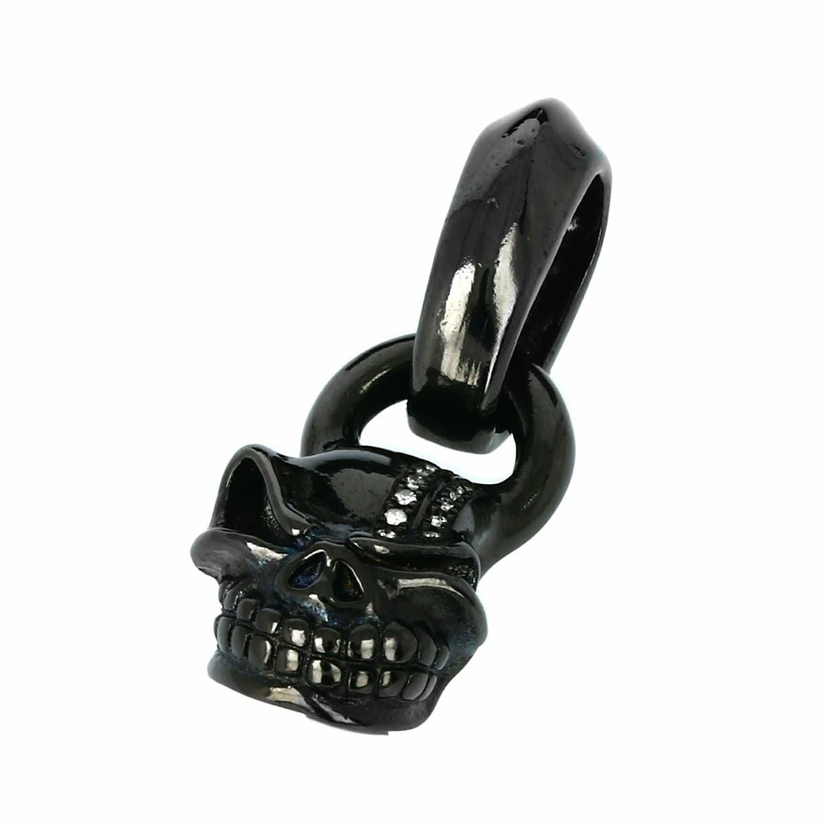 スターリンギア マイクロスカルペンダント ブラック w/2ラインブルー