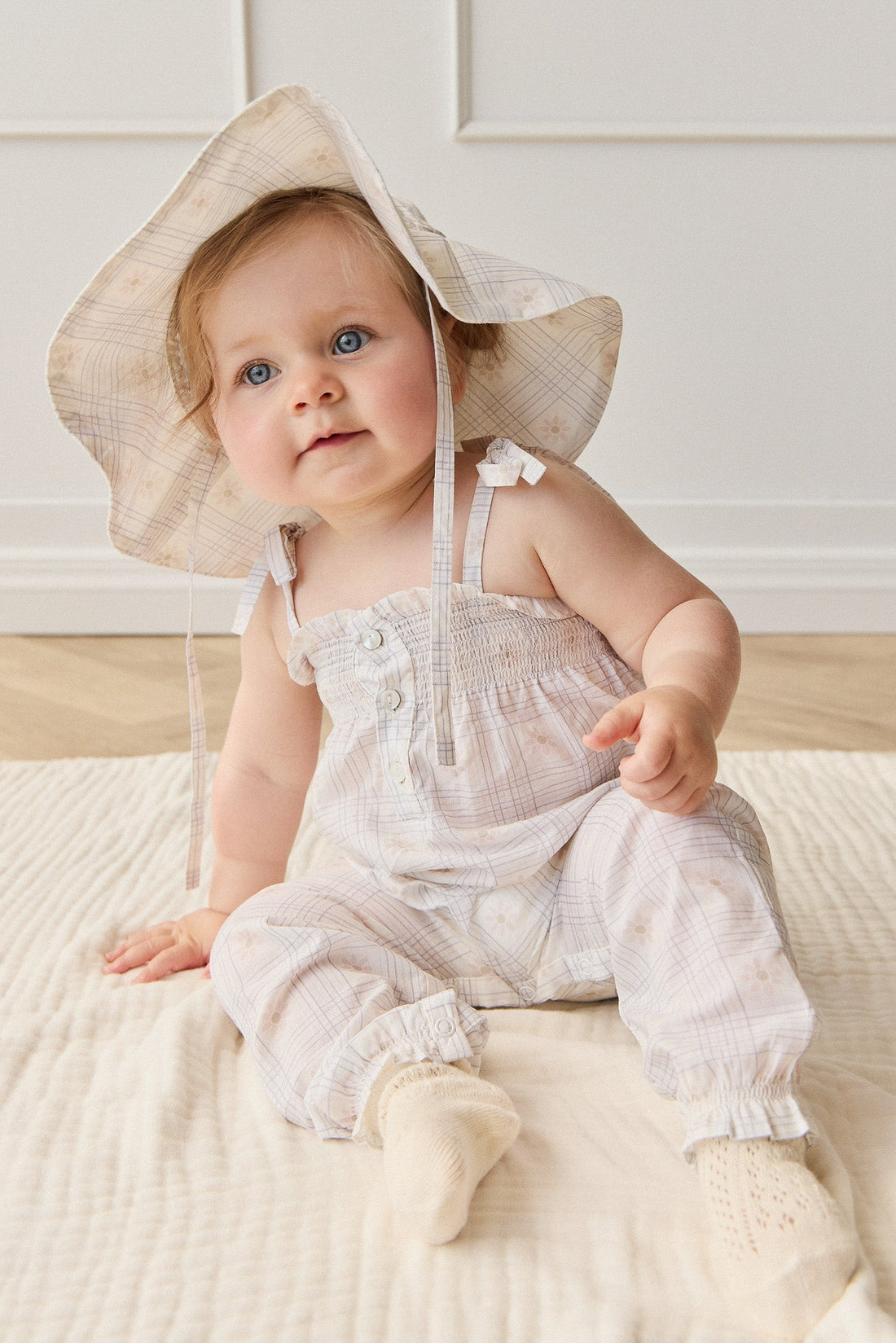 Organic Cotton Mirabel Jumpsuit - Marguerite Egret – Jamie Kay USA