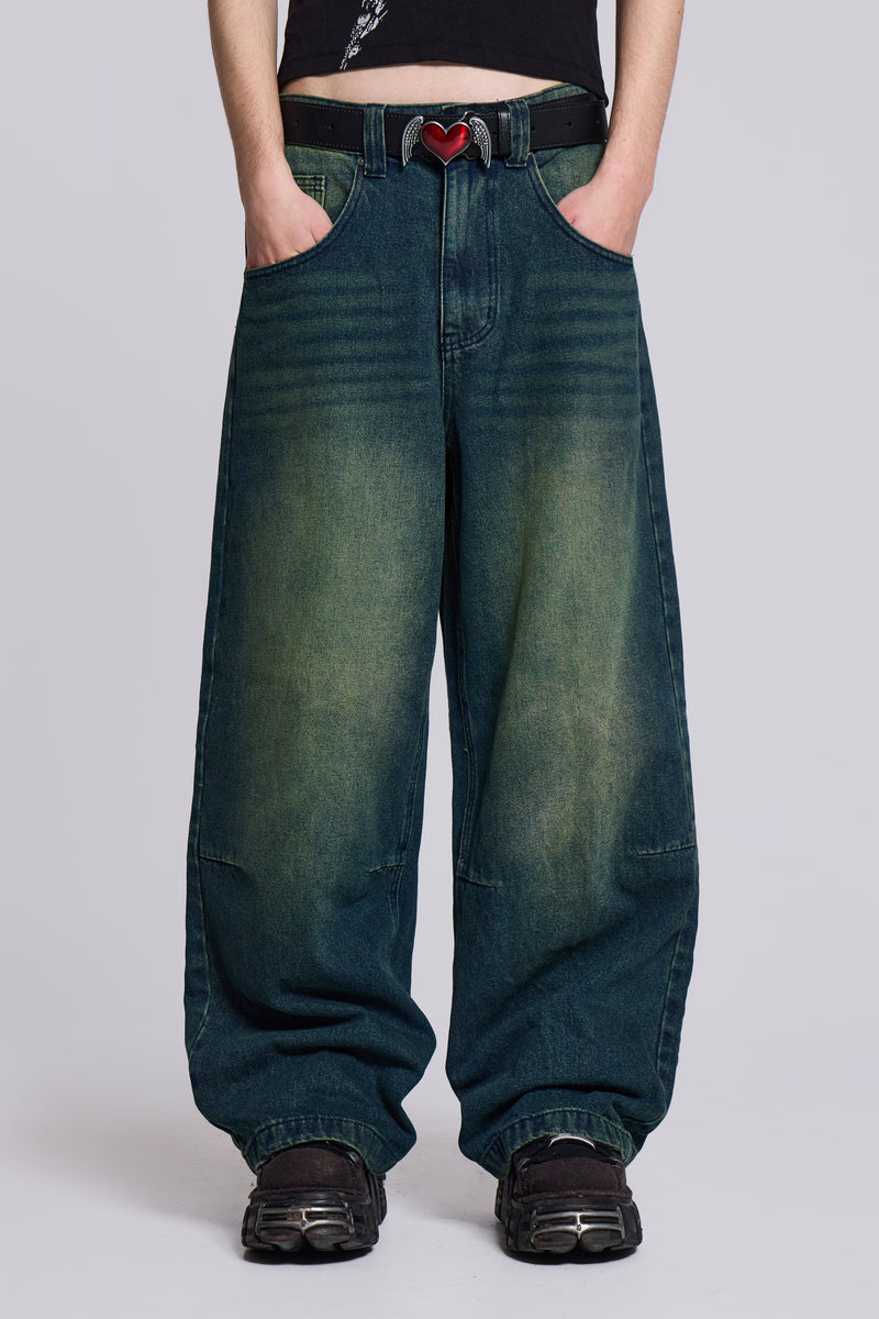 Shop Sandblast Blue Wash Colossus Fit Jeans | Jaded London | Clothing