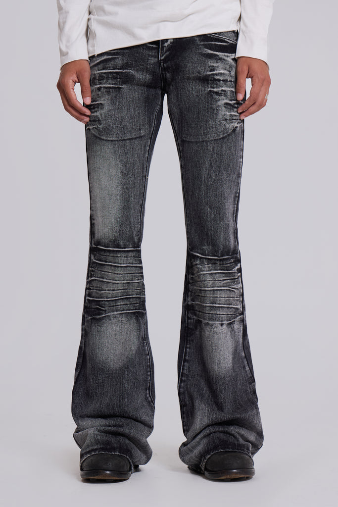 Washed Black Drift Bootcut Jeans | Jaded London | Clothing