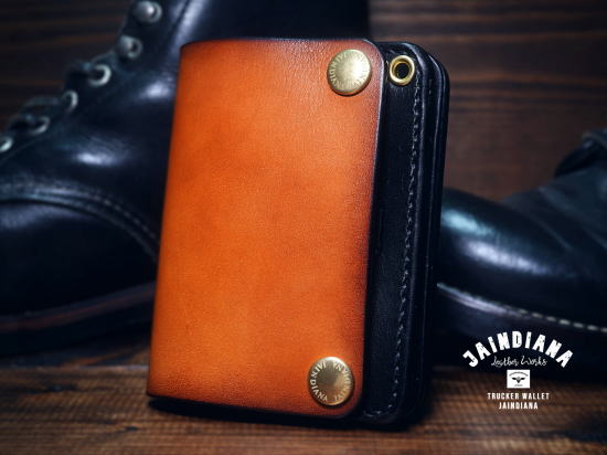 TRWS-VLB2 手染めのサドルレザーのトラッカーウォレット