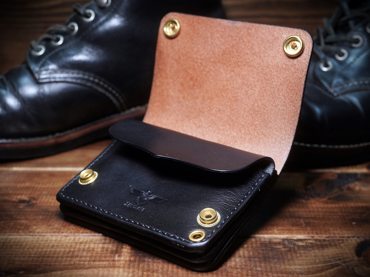 TRWS-VLB2 手染めのサドルレザーのトラッカーウォレット