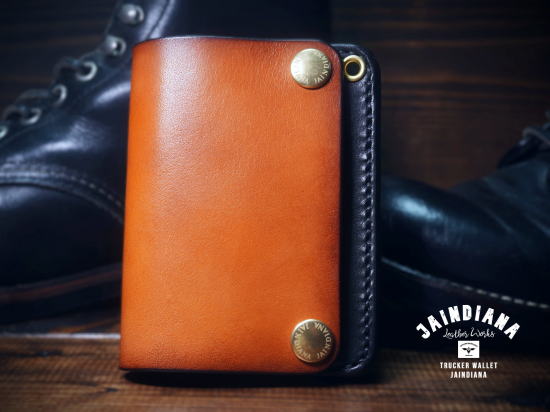 TRWS-VLB2 手染めのサドルレザーのトラッカーウォレット