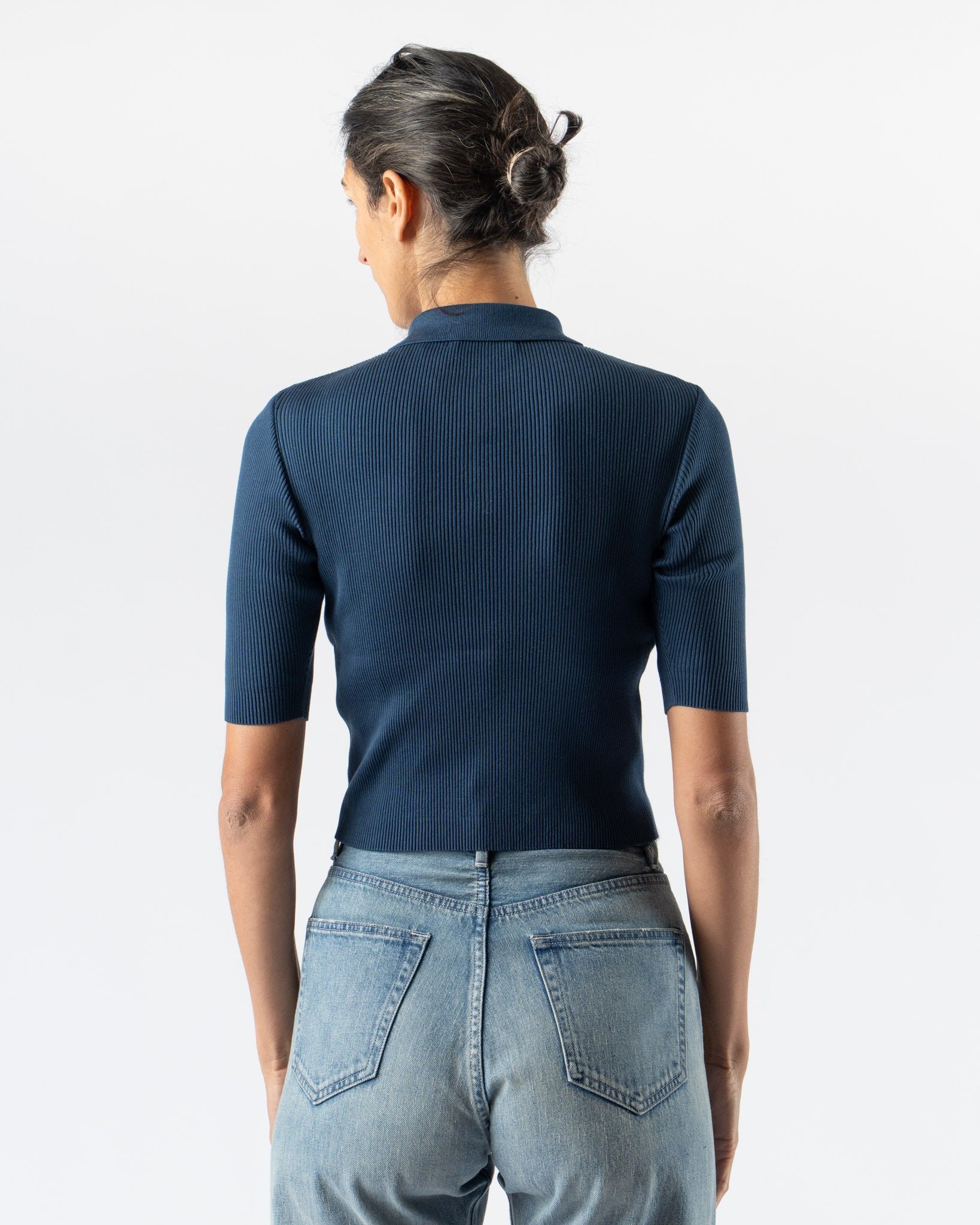 トップス AURALEE COTTON HIGH GAUGE RIB KNIT POLO High Gauge Rib