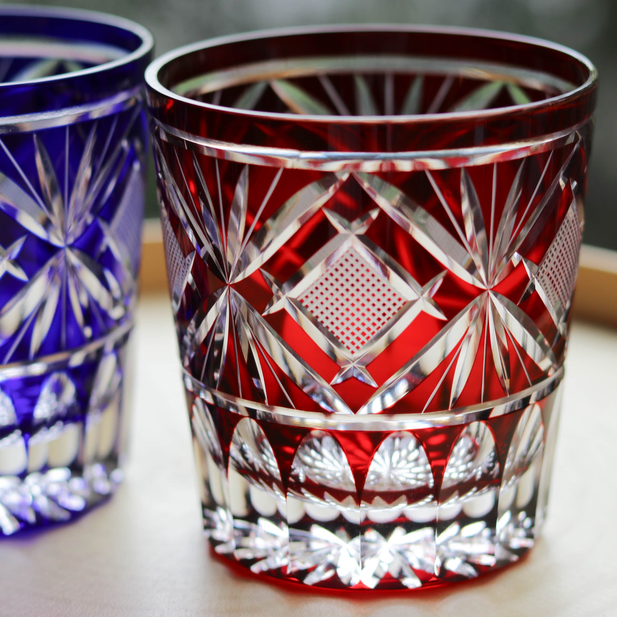 江戸切子 オールド | 剣菱魚子文様 | ペア | ミツワ硝子