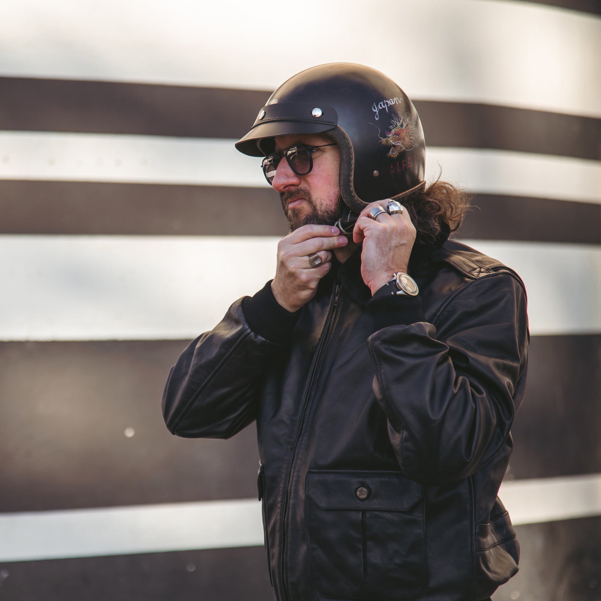 訳あり】 スタッドオム レザージャケット ライダース 4ポケット ジップ