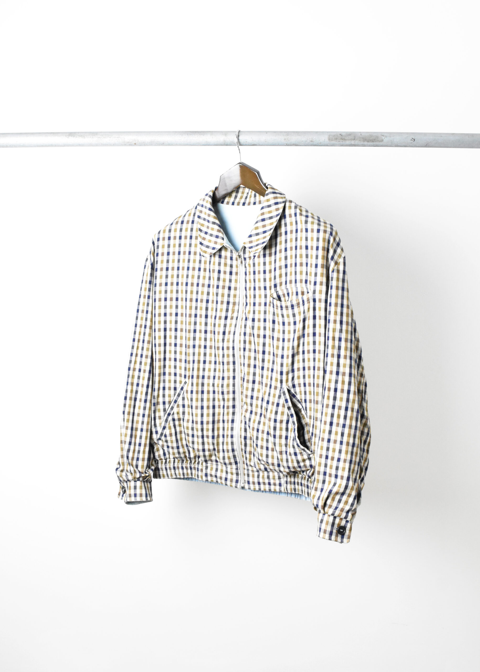 1990S AQUASCUTUM REVERSIBLE CLUB CHECK HARRINGTON JACKET - Jazzy