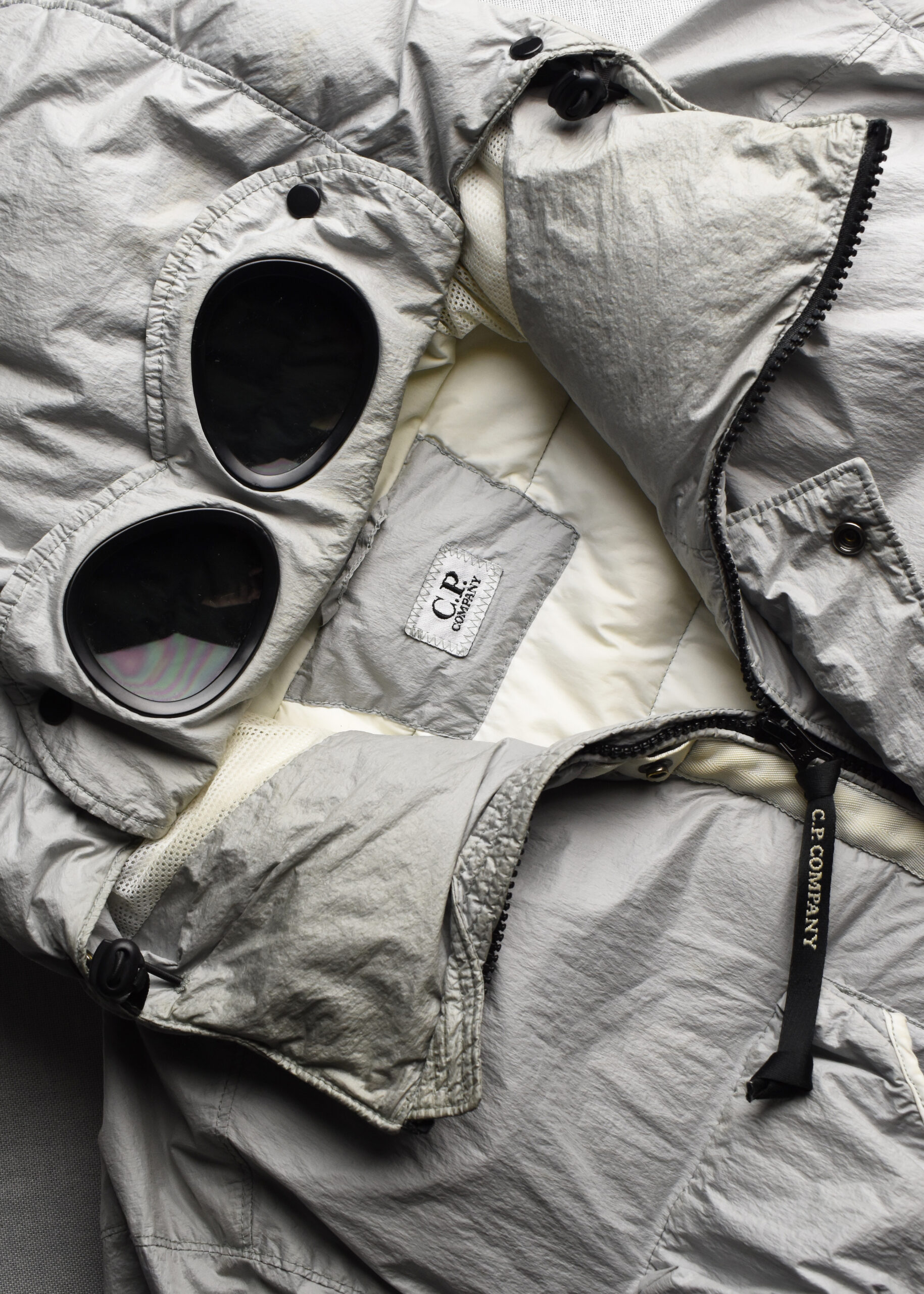 AW19 C.P. COMPANY (CP) NYFOIL DOWN GOGGLE JACKET - Jazzy Badger