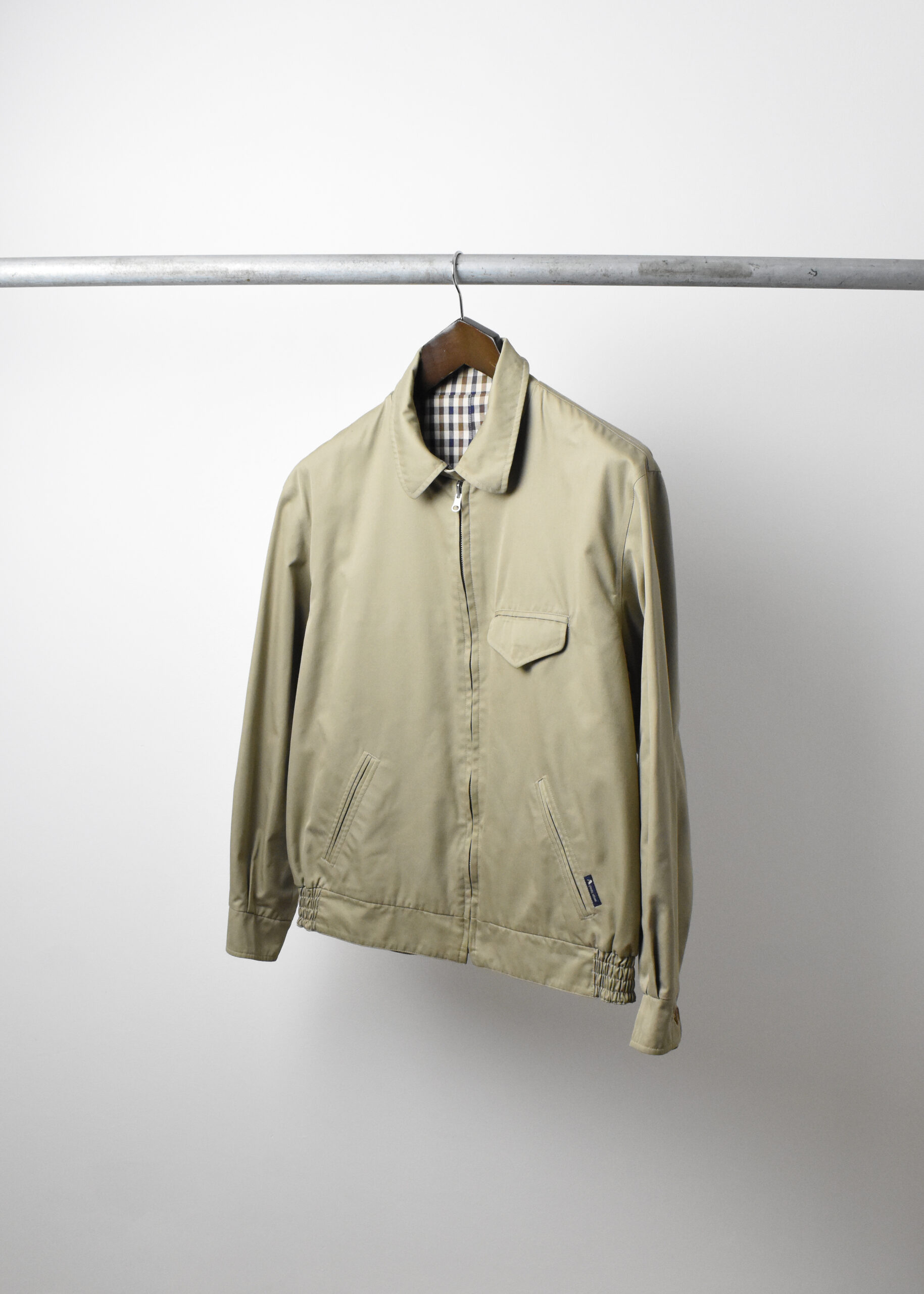 1990S AQUASCUTUM REVERSIBLE CLUB CHECK HARRINGTON (M) - Jazzy Badger