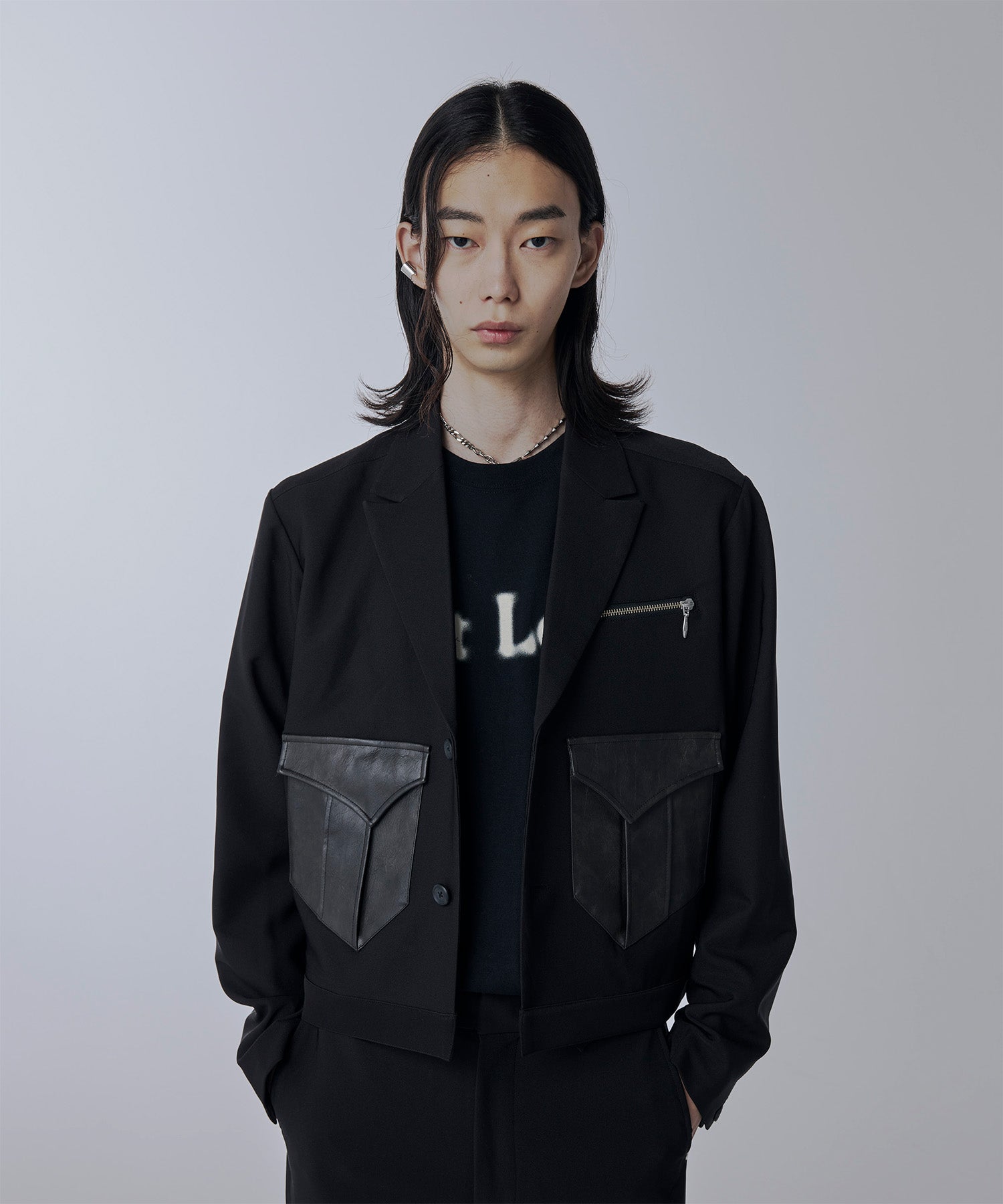 Leather pocket short jacket – Jent Louis