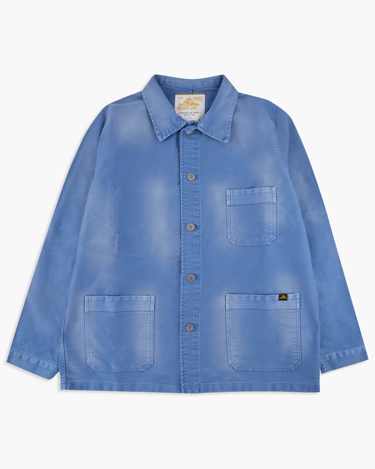 Le Mont St Michel Moleskin Vintage Washed Work Jacket - Blue