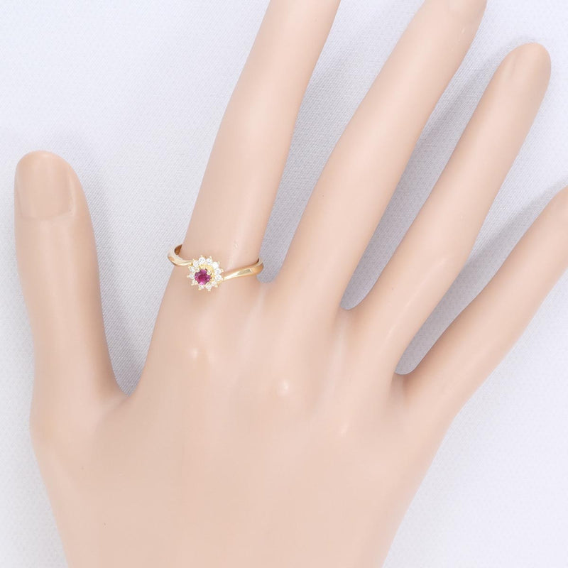 セイコージュエリー K18YG リング 指輪 13号 ルビー ダイヤ 総重量約