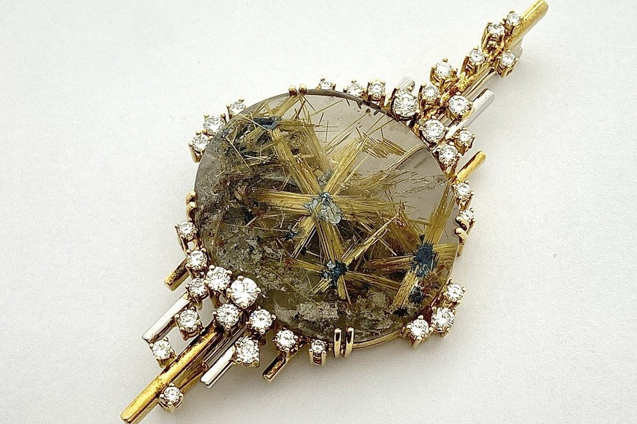 ERWIN KLEIN【エルヴィン クライン】K18/Pt950ルチレーテッドクォーツ