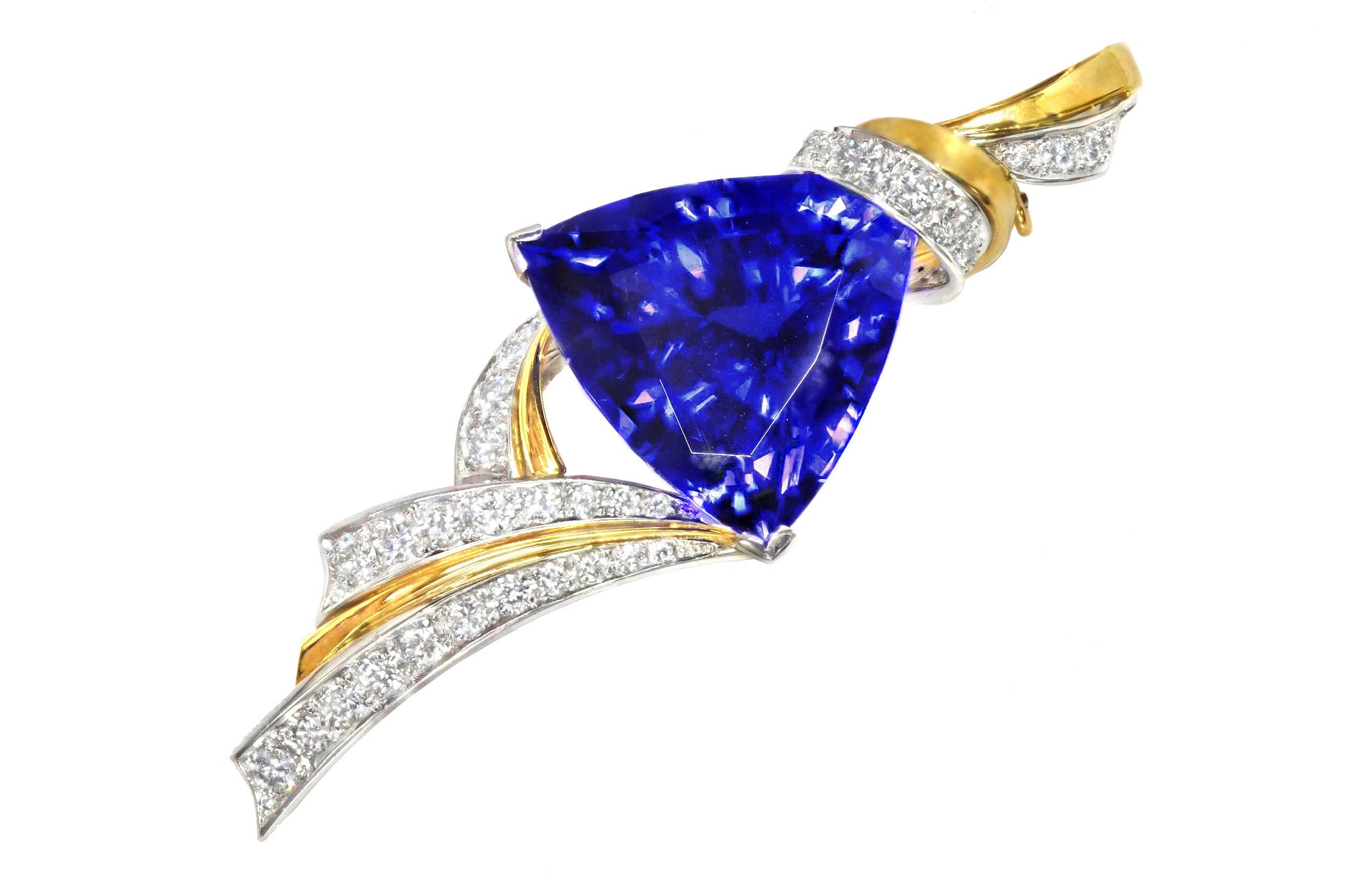 Tanzanite Pt900/K18タンザナイト ダイヤモンドペントップ兼ブローチ