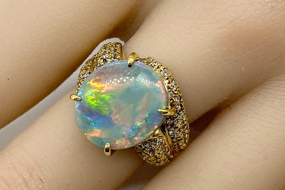 Black Opal K18ブラックオパール ダイヤモンドリング (NO.38332) – JEX