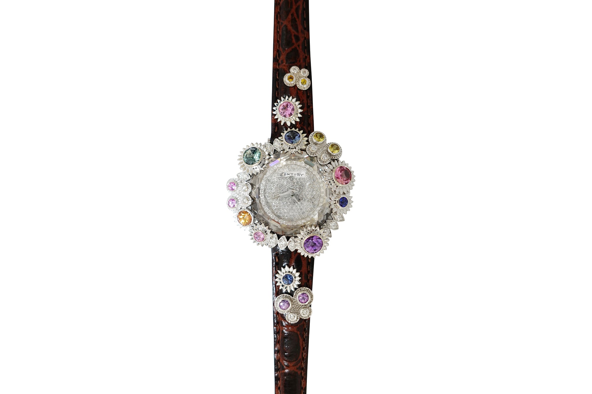 CENTURY 【センチュリー】K18WGダイヤ カラーサファイヤ腕時計