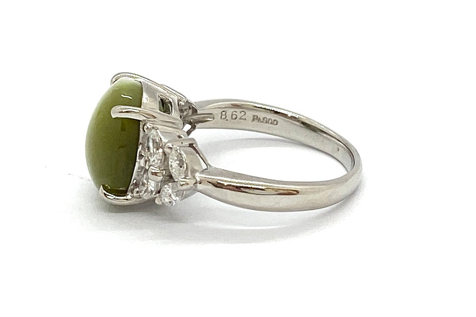 Chrysoberyl Cat's Eye Pt900クリソベリルキャッツアイ ダイヤモンド