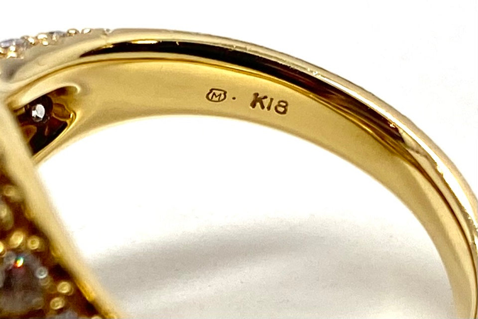 MIKIMOTO【ミキモト】 K18白蝶ケシパール ダイヤモンドリング (NO