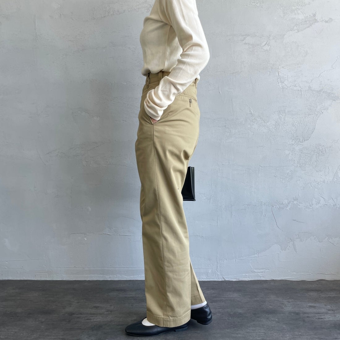 THE SHINZONE [ザ シンゾーン] ウォッシュド ハイウエストチノパン