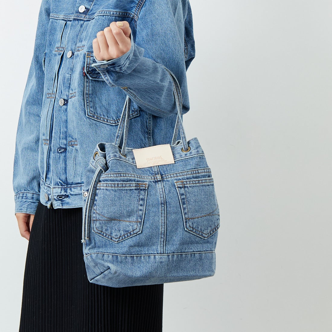 SOMETHING [サムシング] ドローストリングバッグ [SAK001]｜ジーンズ