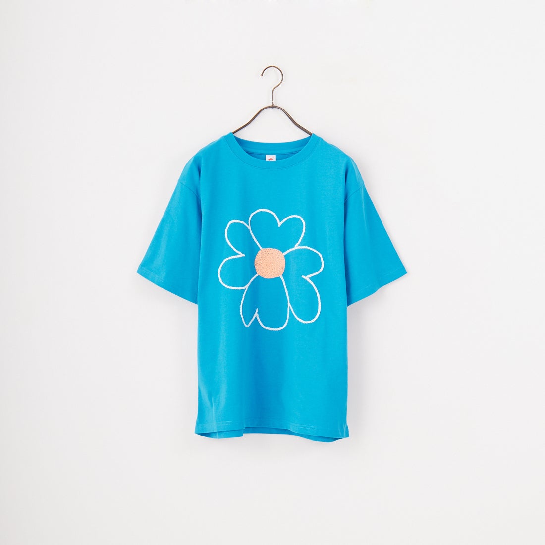 ChahChah [チャーチャー] フラワー刺繍ショートスリーブTシャツ [CC