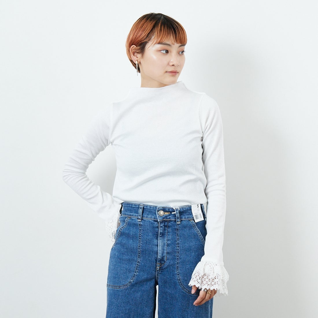 RhodolirioN [ロドリリオン] リブレースカフブルオーバーTシャツ