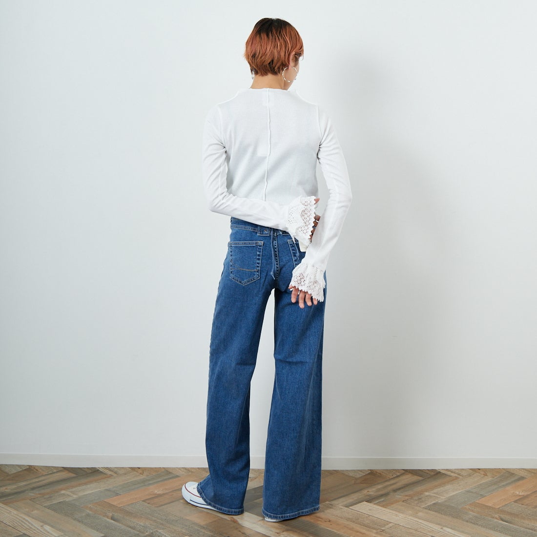 RhodolirioN [ロドリリオン] リブレースカフブルオーバーTシャツ