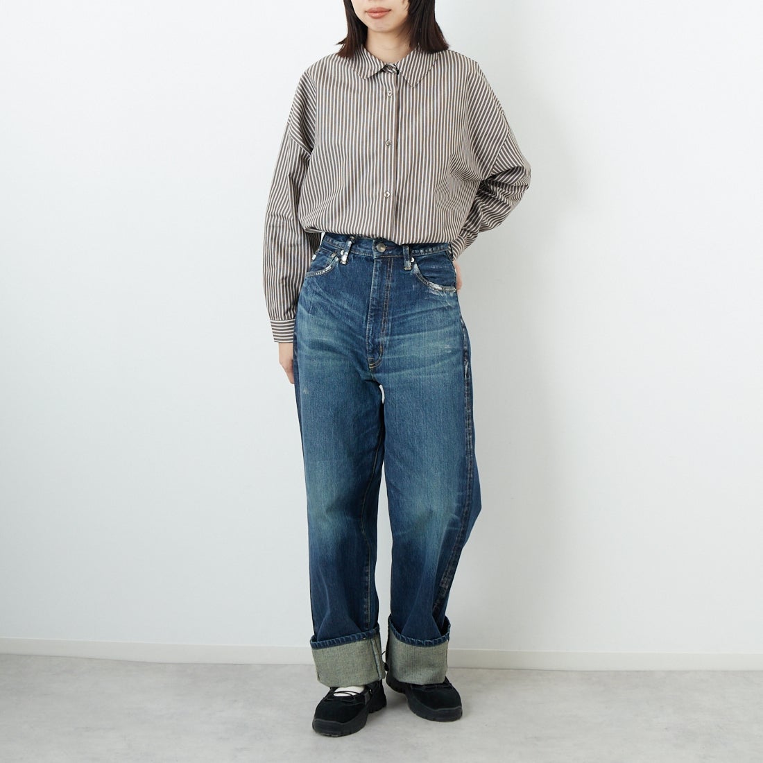 SOMETHING [サムシング] スーパーハイライズワイドストレートデニム