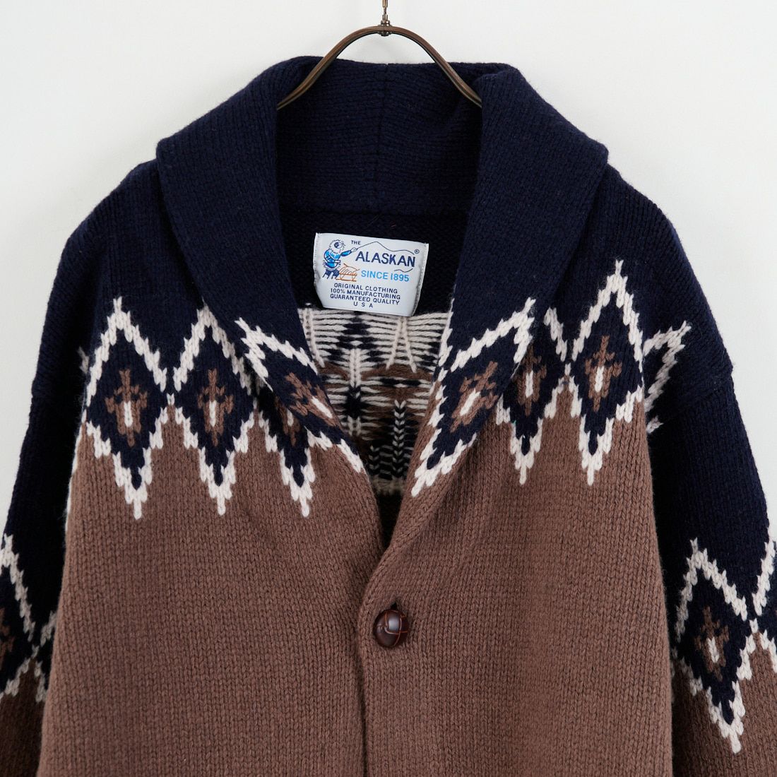THE ALASKAN [アラスカン] ダイヤモンドパターン ショールカーディガン