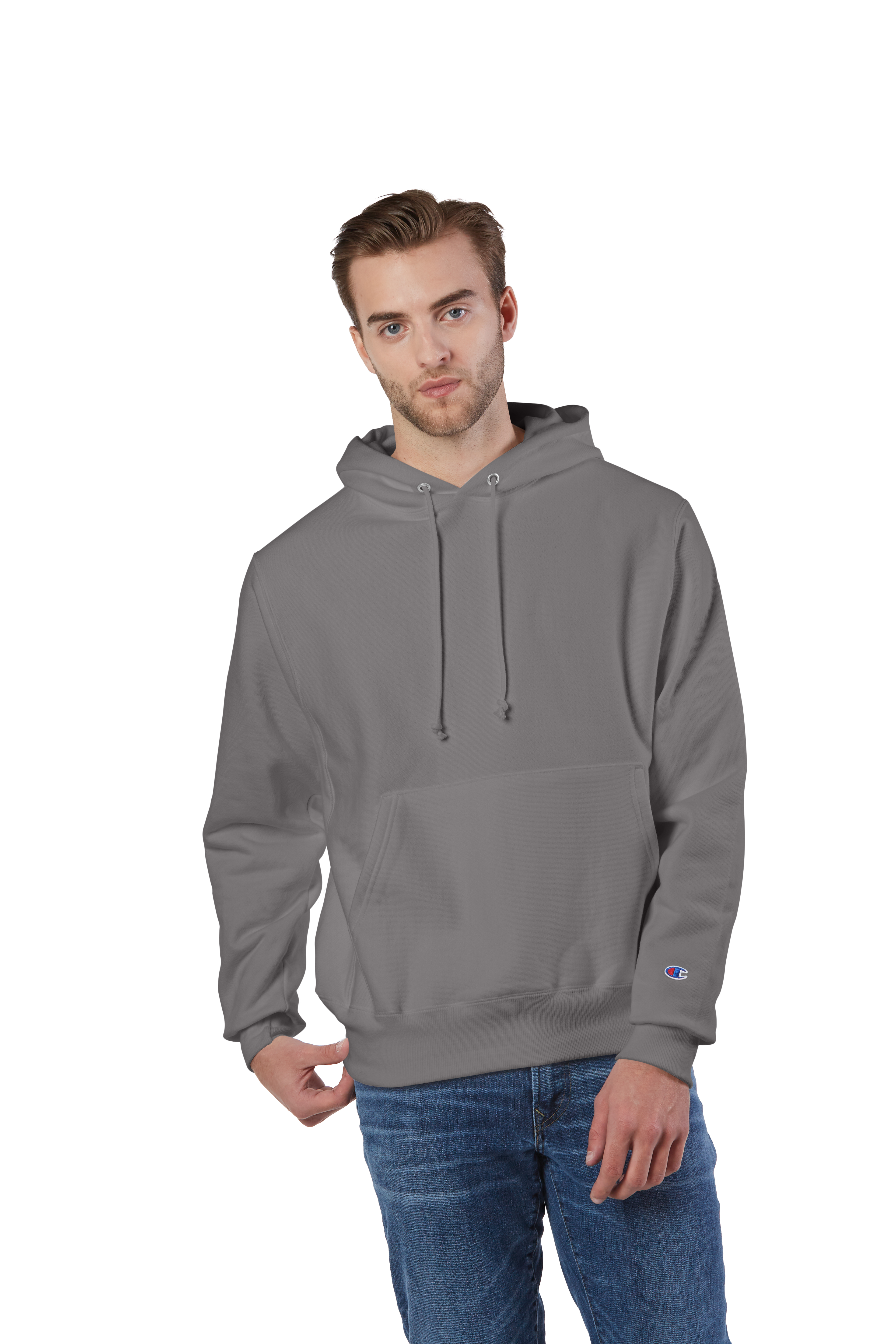 Champion Reverse Weave® Pullover Hoodie S1051 Stone Gray | Jiffy