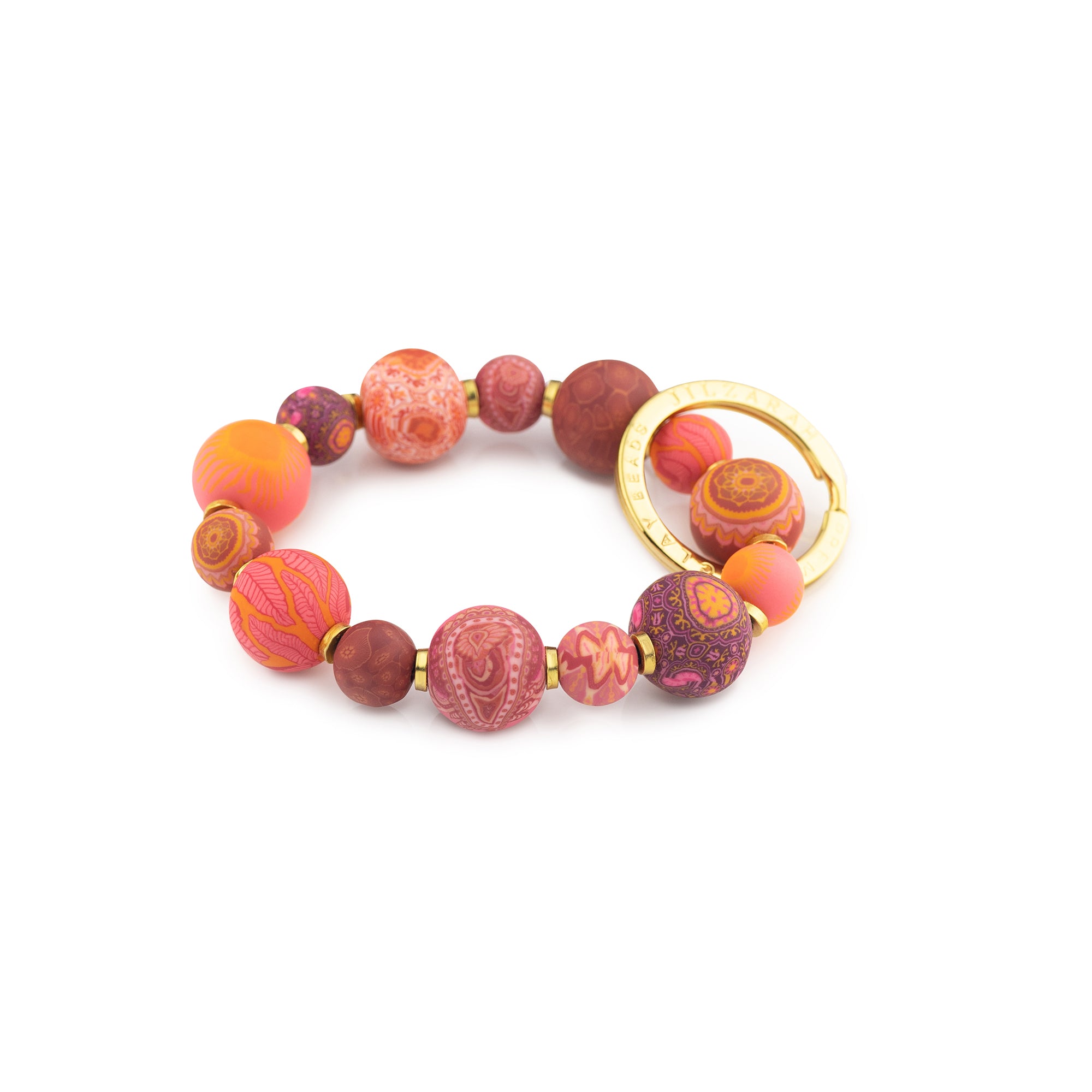 Savannah Red Small Bead Wrist Keychain - JILZARAH
