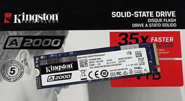 Kingston A2000 1TB」をレビュー。1TBで99ドルの高コスパNVMe M.2 SSD