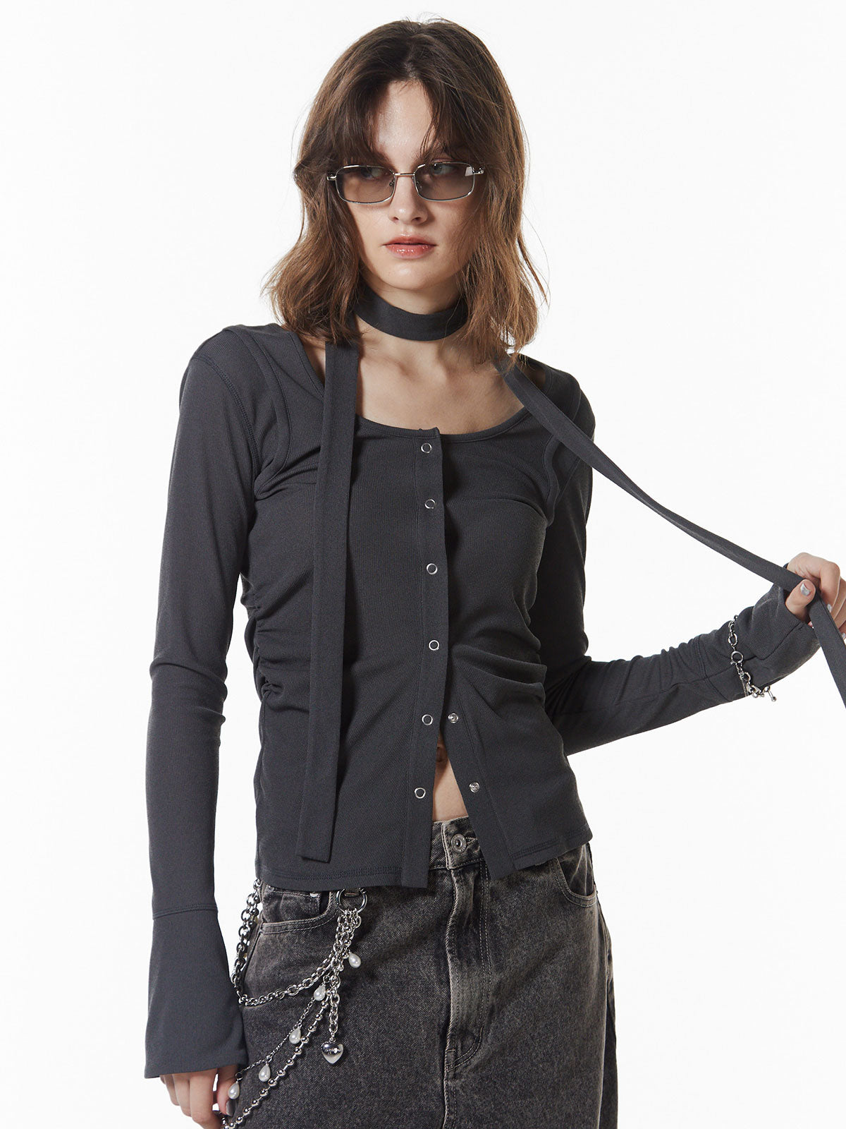 SCARF CHOKER TOPS – JOSEMOON