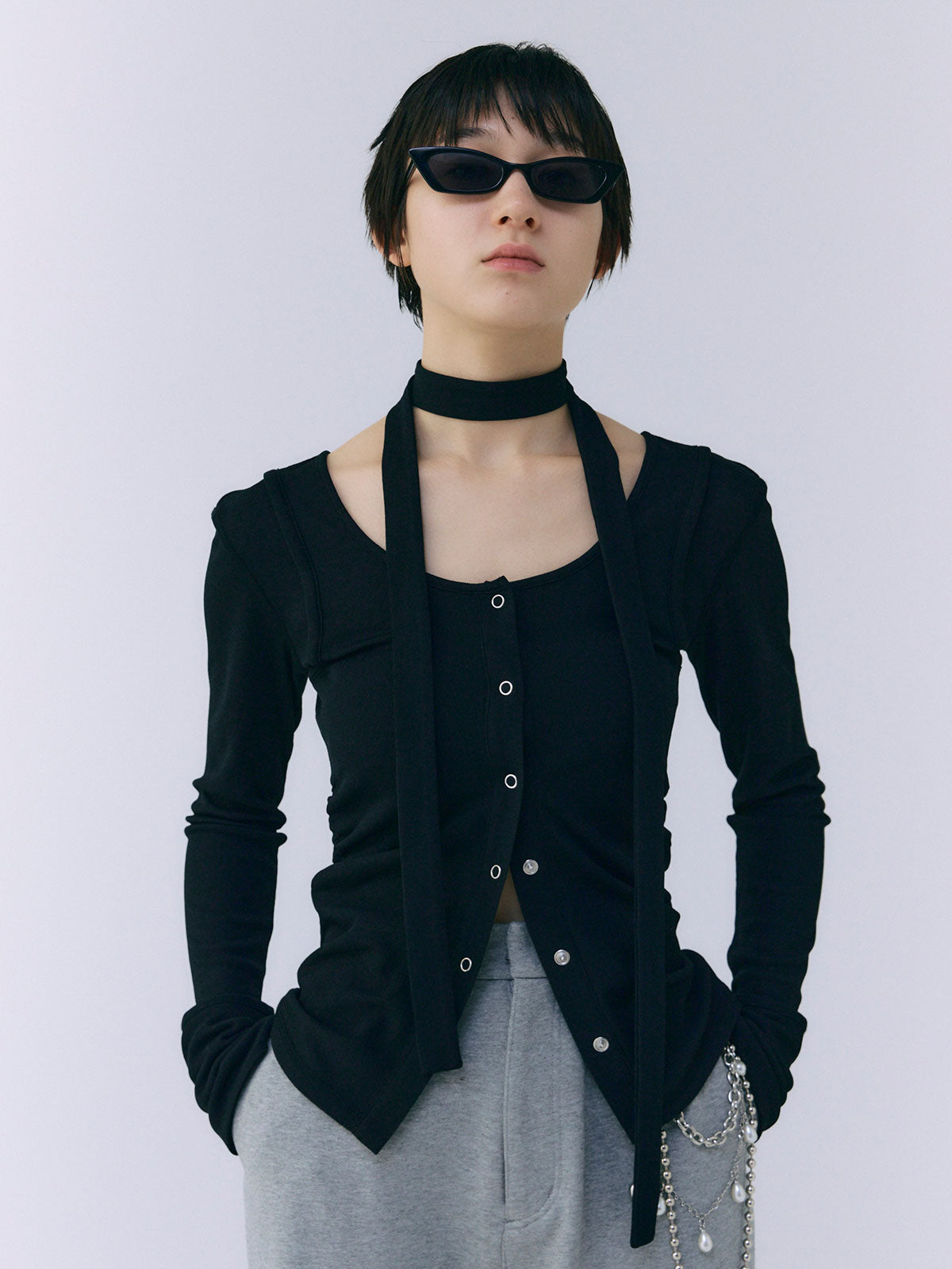 SCARF CHOKER TOPS – JOSEMOON