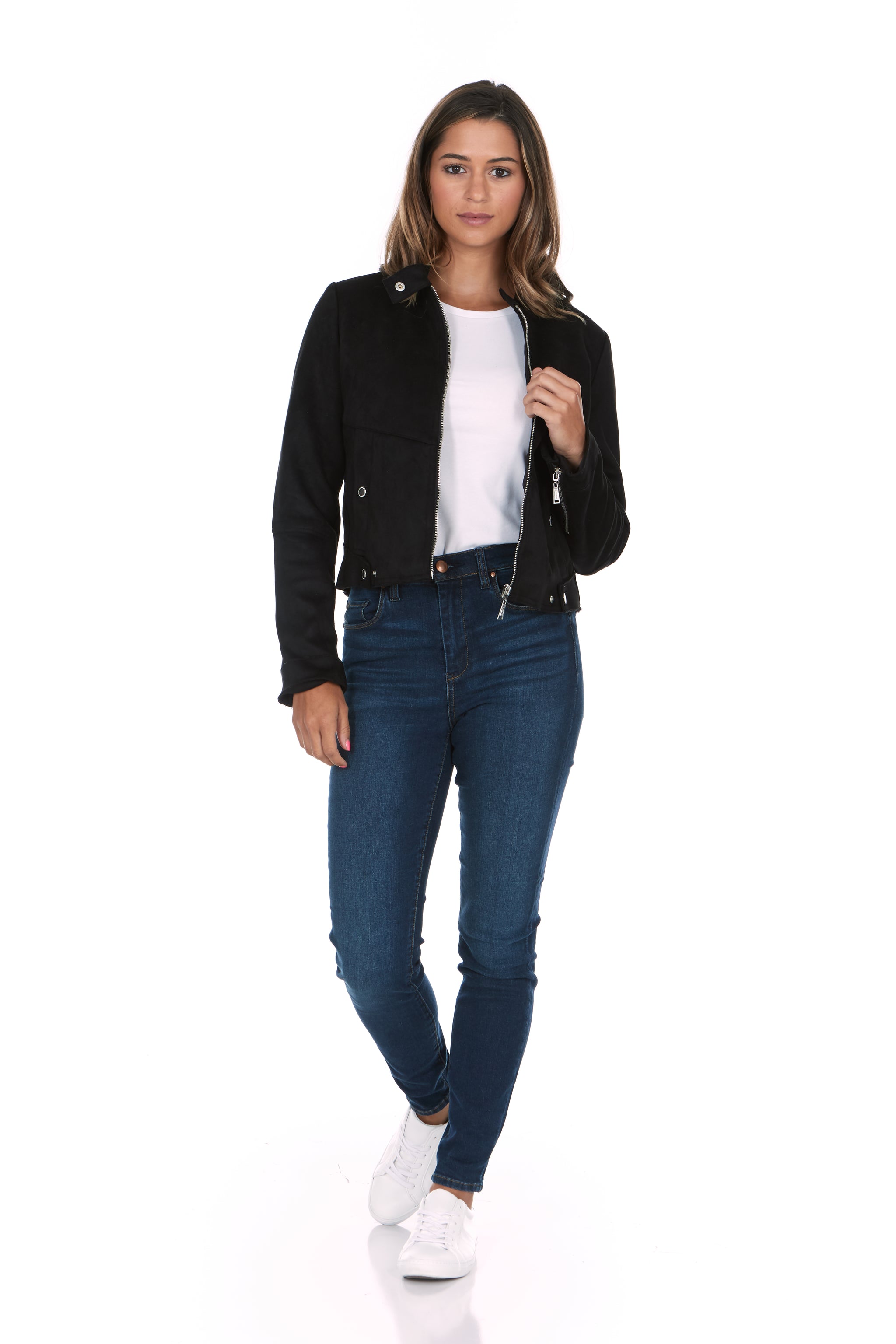 Faux Suede Moto Jacket – JOUJOU