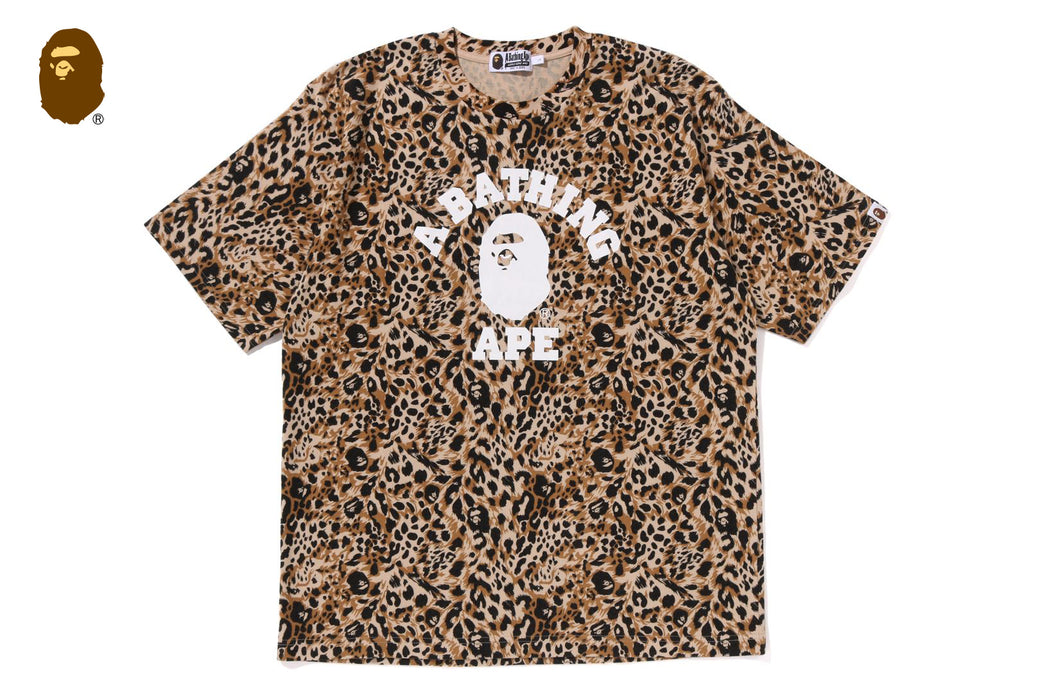 WILD LEOPARD PATTERN COLLEGE RELAXED FIT TEE | bape.com